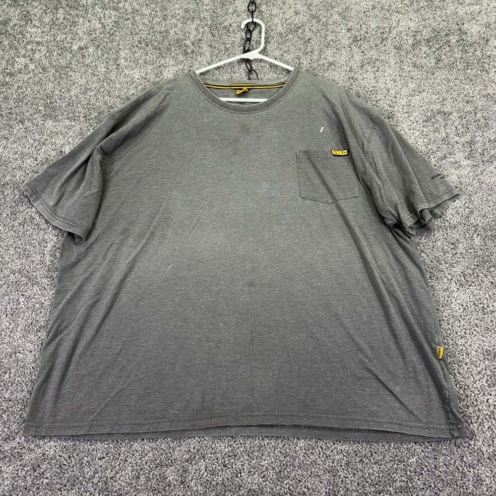 Dewalt Shirt Mens 2XL Gray Short Sleeve Pocket Graphic Tee Guaranteed Tough